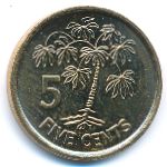 Seychelles, 5 cents, 2010–2012