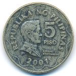 Philippines, 5 piso, 2001