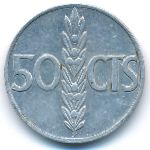 Spain, 50 centimos, 1966