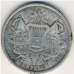 Guatemala, 1 peso, 1869–1871