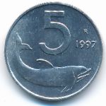 Italy, 5 lire, 1951–2001