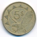 Namibia, 5 dollars, 1993–2015