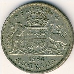 Австралия, 1 флорин (1953–1954 г.)