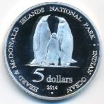 Остров Херд и острова Макдональд., 5 долларов (2014 г.)