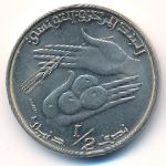 Tunis, 1/2 dinar, 1976–1983