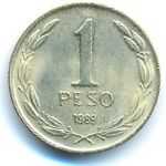 Chile, 1 peso, 1989