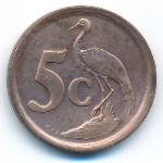 South Africa, 5 cents, 1990–1995