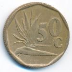 South Africa, 50 cents, 1990–1995