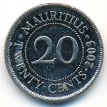 Маврикий, 20 центов (2003 г.)