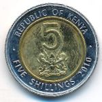Kenya, 5 shillings, 2010