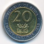 Kenya, 20 shillings, 2010