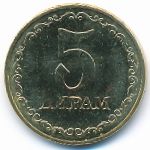 Таджикистан, 5 дирам (2019 г.)