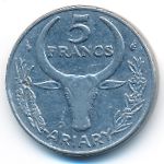 Madagascar, 5 francs, 1979