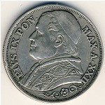 Papal States, 2 lire, 1866–1868