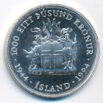 Iceland, 1000 kronur, 1994