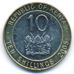 Kenya, 10 shillings, 2005–2009
