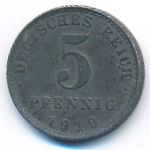 Germany, 5 pfennig, 1919