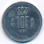 Luxemburg, 10 francs, 1971