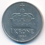 Norway, 1 krone, 1992–1996