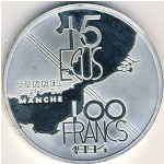 Франция, 100 франков - 15 экю (1994 г.)