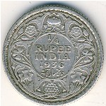 Британская Индия, 1/4 рупии (1912–1936 г.)