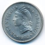 Dominican Republic, 25 centavos, 1967–1972