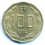 Chile, 100 escudos, 1974–1975