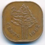 Swaziland, 2 cents, 1982