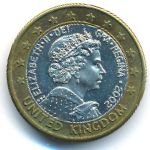 Великобритания., 1 евро (2002 г.)