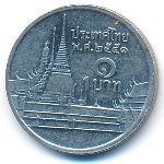 Thailand, 1 baht, 2008