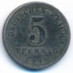 Germany, 5 pfennig, 1918