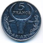 Madagascar, 5 francs, 1988
