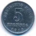 Germany, 5 pfennig, 1918