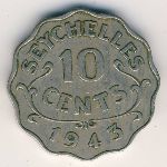 Сейшелы, 10 центов (1939–1944 г.)