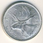 Canada, 25 cents, 1968