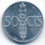 Spain, 50 centimos, 1966