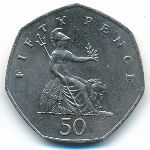 Великобритания, 50 пенсов (1982–1984 г.)