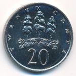 Jamaica, 20 cents, 1969–1990