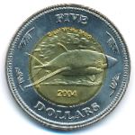 Кокосовые острова., 5 долларов (2004 г.)