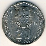 Portugal, 20 escudos, 1986–2001