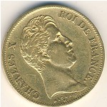 France, 40 francs, 1824–1830