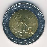 San Marino, 500 lire, 1989