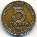 Тринидад и Тобаго, 5 центов (1972 г.)