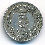 Malaya, 5 cents, 1948