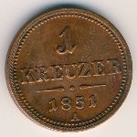 Austria, 1 kreuzer, 1851