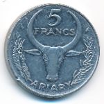 Madagascar, 5 francs, 1981
