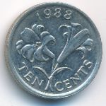 Бермудские острова, 10 центов (1988–1997 г.)