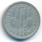 Southern Rhodesia, 3 pence, 1948