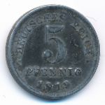 Germany, 5 pfennig, 1919