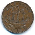 Great Britain, 1/2 penny, 1955